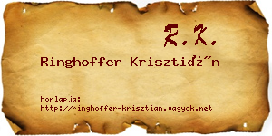 Ringhoffer Krisztián névjegykártya